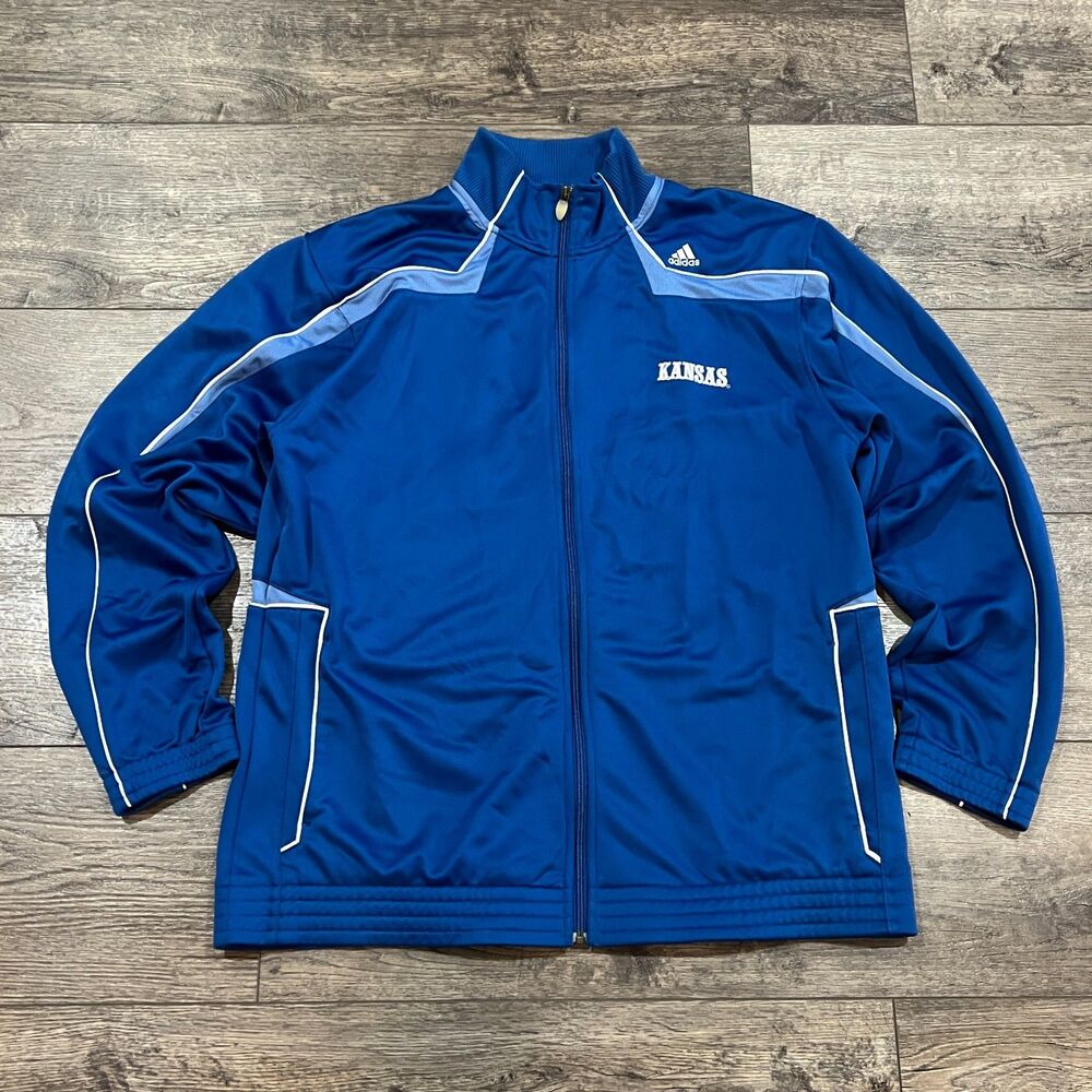 Vintage Y2K Adidas Kansas Jayhawks Clima365 Jacket Blue Full Zip Athletic Men XL